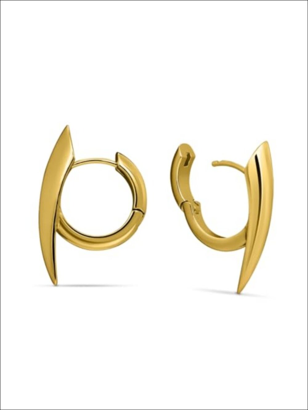 18K Gold Plated Brass Huggie Hoop Earrings 18G Claw Spike Dangle Piercing